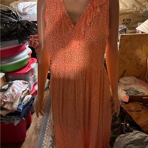Women’s Old Navy Orange  Floral Sleeveless Dress Size S Tall